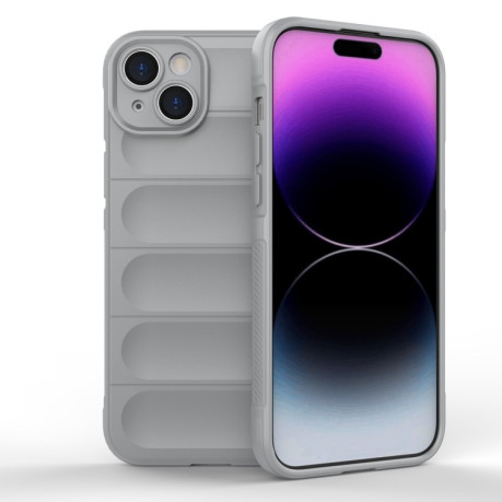 Силіконовий чохол Magic Flannel для iPhone 15 Plus - сірий