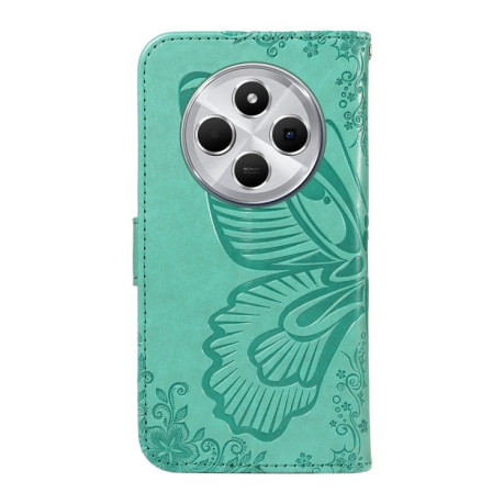 Чохол-книжка Swallowtail Butterfly Embossed Leather для Xiaomi Redmi 14C 4G/Poco C75/Redmi A4 5G - зелений