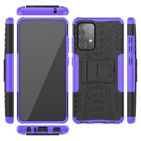 Противоударный чехол Tire Texture на Samsung Galaxy A52/A52s - фиолетовый