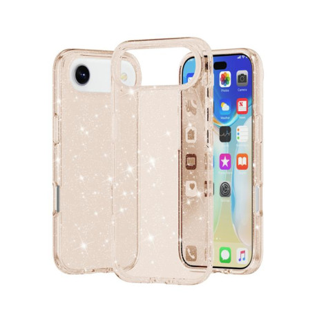 Противоударный чехол Terminator Style Glitter для iPhone 17 - золотой