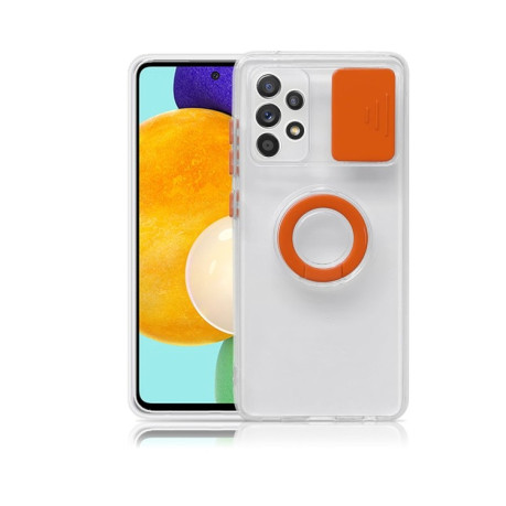 Противоударный чехол Sliding Camera with Ring Holder для Samsung Galaxy A53 - оранжевый