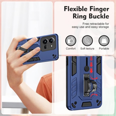 Противоударный чехол Variety Brave Armor Finger Loop Holder для Vivo V25 5G / V25e - синий