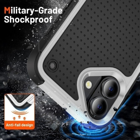 Чохол протиударний PC + TPU Shockproof Protective для iPhone 16 - біло-чорний