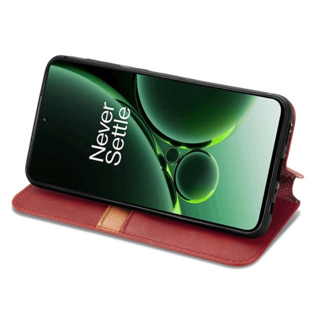 Чохол-книжка Cubic Grid для OnePlus Nord 3 5G - червоний