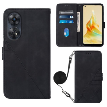 Чохол-книжка Crossbody 3D Embossed для OPPO Reno 8T 4G - чорний