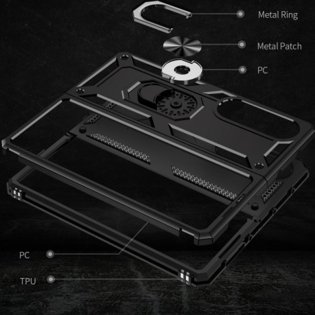 Противоударный чехол-подставка 360 Degree Rotating Holder на Samsung Galaxy Fold4 - черный