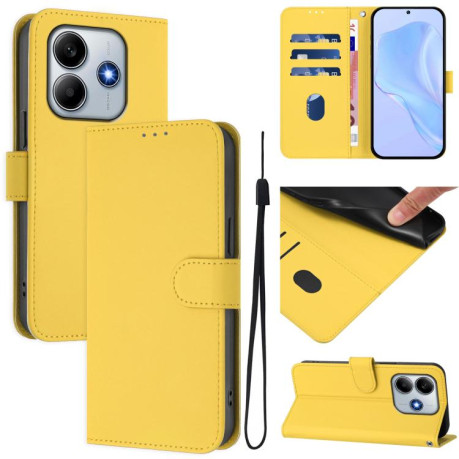 Чехол-книжка Skin Feel Solid Color Leather для Xiaomi Poco M7 Pro 5G - желтый