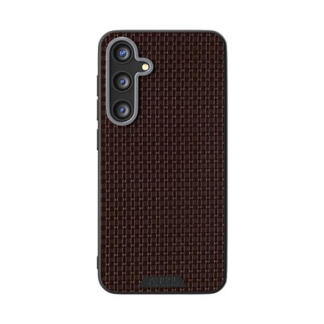 Чехол ABEEL с фактурой Ruyi 6D Micro Relief с MagSafe на Samsung Galaxy S25 FE 5G - коричневый