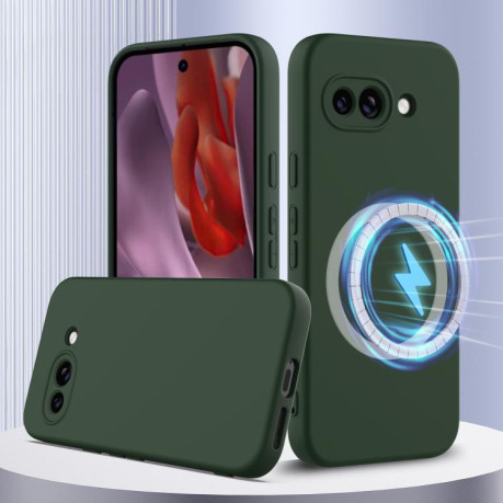 Силіконовий чохол Shockproof Silicone Magsafe для Google Pixel 9a - зелений