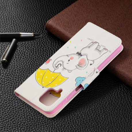 Чехол-книжка Colored Drawing для Samsung Galaxy A12/M12 - Umbrella Elephant