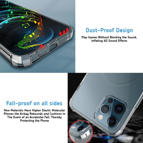Протиударний силіконовий чохол R-JUST All-inclusive Magsafe для iPhone 12/12 Pro - матово-прозорий