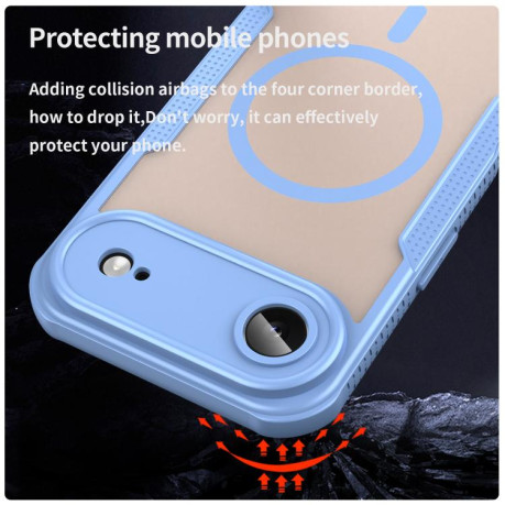 Противоударный чехол Armor Glaze MagSafe Magnetic для iPhone Air - синий