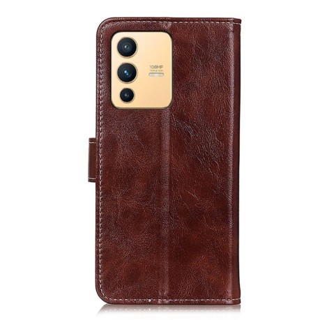Чехол-книжка Magnetic Retro Crazy Horse Texture на Vivo S12 / V23 5G - коричневый