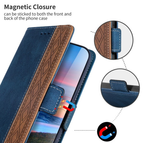 Чехол-книжка Stitching Side-Magnetic RFID для Samsung Galaxy S23 5G - синий