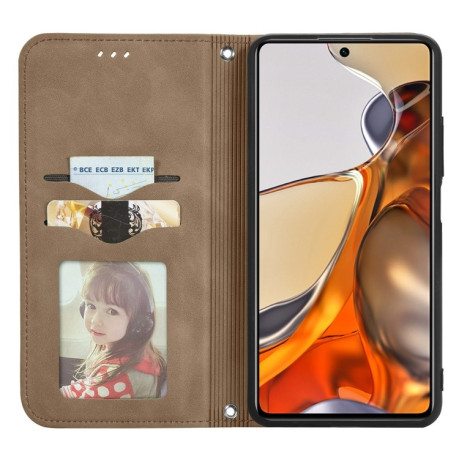 Чехол-книжка Retro Skin Feel Business Magnetic на Xiaomi Mi 11T / 11T Pro - коричневый