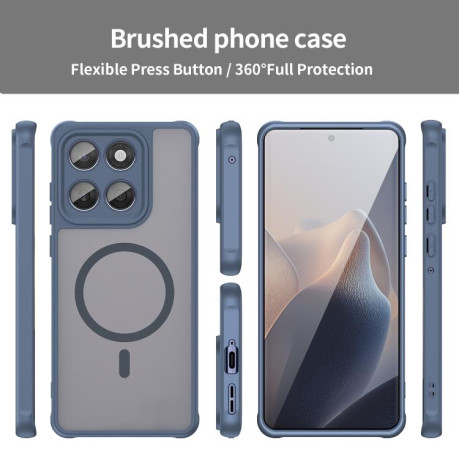 Противоударный чехол Fan Dun Series TPU Hybrid PC Frosted Magsafe для Motorola Edge 60 - синій