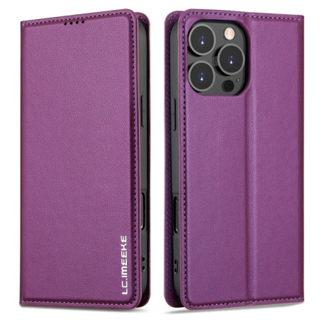 Чохол-книжка LCIMEEKE LC-001 Series для iPhone 16 Pro - фіолетовий