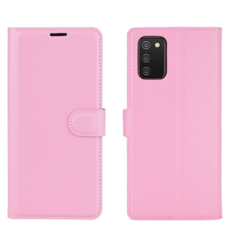 Чохол-книжка Litchi Texture Samsung Galaxy A02s - рожевий