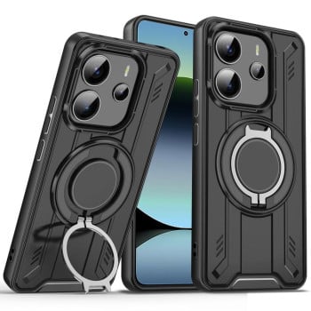 Протиударний чохол Rotating Ring Holder Magnetic MagSafe для Xiaomi Redmi Note 14 4G 164.48mm - чорний