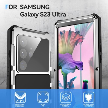 Протиударний чохол R-JUST RJ-56 Gen Life Waterproof для Samsung Galaxy S23 Ultra 5G - сріблястий