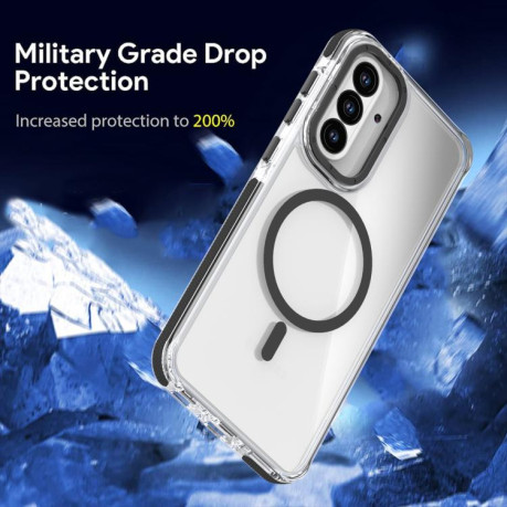 Чехол Dual-color MagSafe TPU Hybrid для Samsung Galaxy A56 5G - фиолетовый