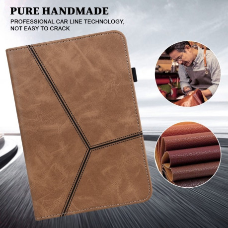 Чохол Solid Color Stripe Embossed Leather для Xiaomi Redmi Pad SE 8.7 - коричневий