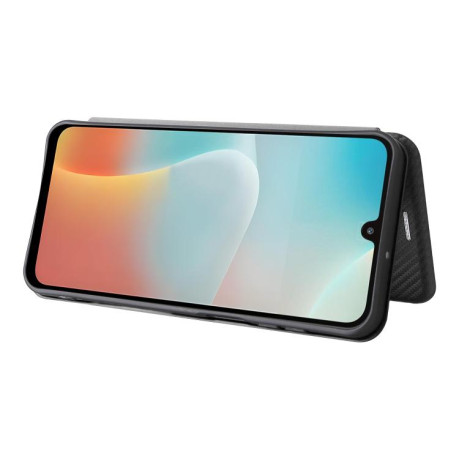 Чехол-книжка Carbon Fiber Texture на Samsung Galaxy M16 5G / F16 5G - черный