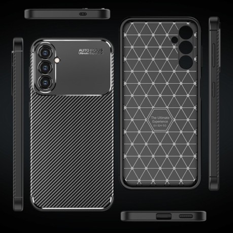 Ударозащитный чехол HMC Carbon Fiber Texture на Samsung Galaxy S24 5G - черный