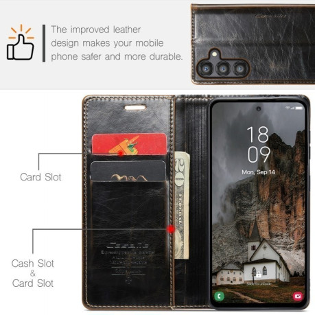 Чохол-книжка CaseMe 003 Series для Samsung Galaxy A55 5G - кавовий