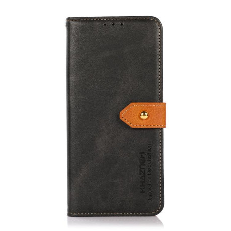 Чохол-книжка KHAZNEH Dual-color Cowhide для Samsung Galaxy S25 Edge 5G - чорний