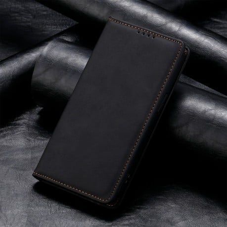 Чехол-книжка Business Solid Color Magnetic RFID Leather на Realme GT 6 - черный