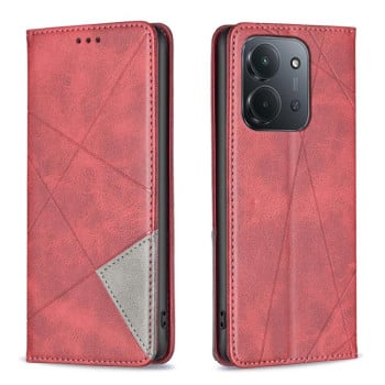 Чохол-книжка Rhombus Texture на Xiaomi Redmi 15C 5G / 4G EU 173mm - червоний