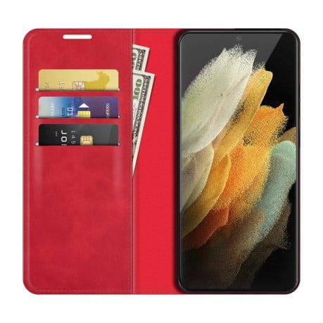 Чохол-книжка Retro-skin Business Magnetic Samsung Galaxy S22 Ultra 5G - червоний