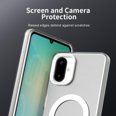 Противоударный чехол Candy Magsafe PC Hybrid TPU для Samsung Galaxy F06 5G / M06 5G - белый