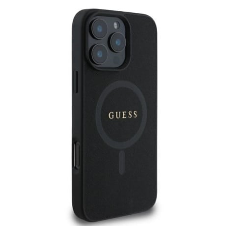 Оригинальный чехол Guess Saffiano MagSafe на iPhone 16 Pro Max - Black