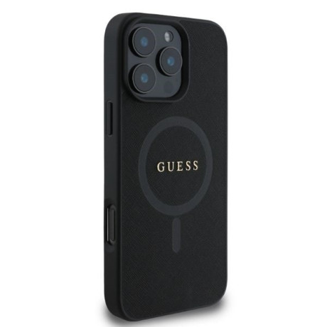 Оригинальный чехол Guess Saffiano MagSafe на iPhone 16 Pro - Black