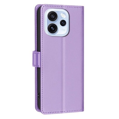 Чохол-книжка Litchi Texture RFID Anti-theft Leather для OPPO Reno15 5G Global — фіолетовий
