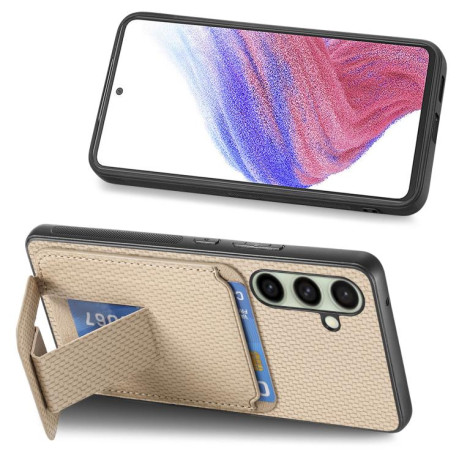 Протиударний чохол Carbon Fiber Card Bag для Samsung Galaxy A36 - хакі