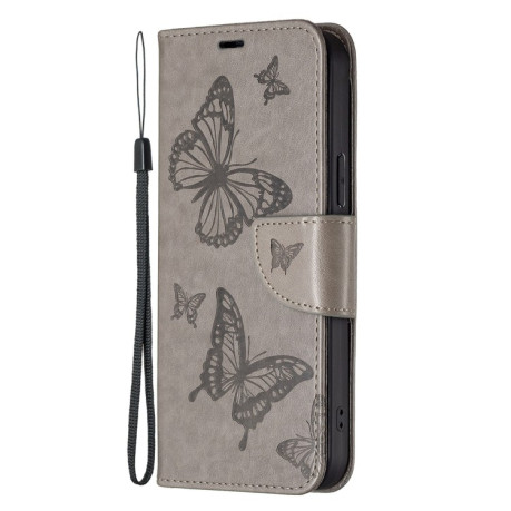 Чехол-книжка Butterflies Pattern для Samsung Galaxy A54 5G - серый