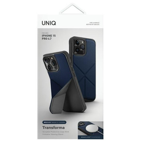 Оригинальный чехол UNIQ etui Transforma на iPhone 15 Pro Max - синий