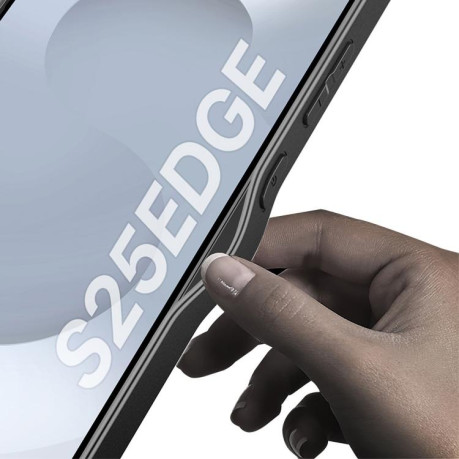 Протиударний чохол GKK Metal Paint Skin Feel Leather with Pen для Samsung Galaxy S25 Edge 5G - чорний