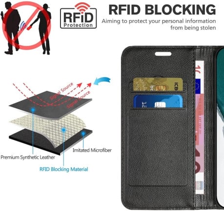 Чехол-книжка RFID Diamond Lattice для Samsung Galaxy A04s/A13 5G / M13 / F13 S11  - черный