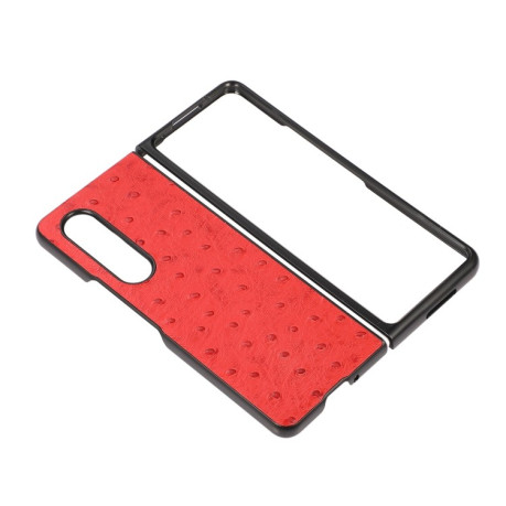 Противоударный чехол Ostrich Skin Texture для Samsung Galaxy Z Fold 3 - красный