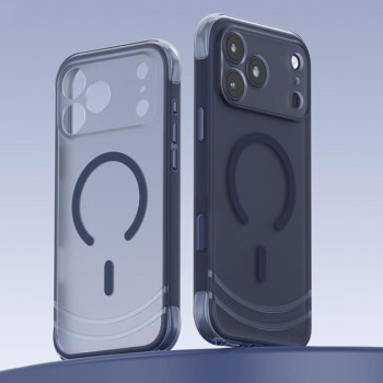 Противоударный магнитный чехол QN2 Skin-Friendly AirBag Magnetic на iPhone 18 Pro Max — тёмно-синий