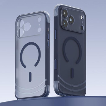 Противоударный магнитный чехол QN2 Skin-Friendly AirBag Magnetic на iPhone 18 Pro — тёмно-синий