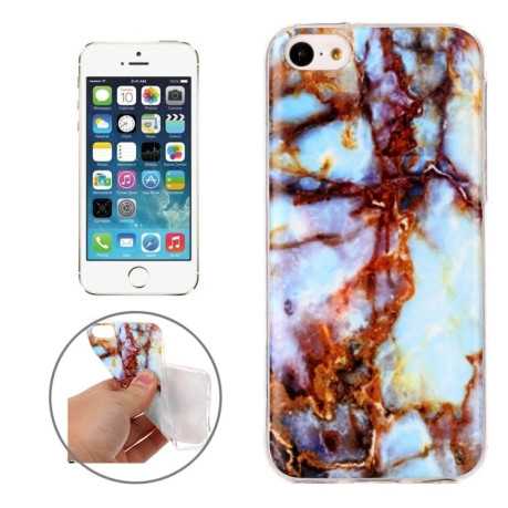 Противоударный чехол Marble Pattern для iPhone 5C - коричневый