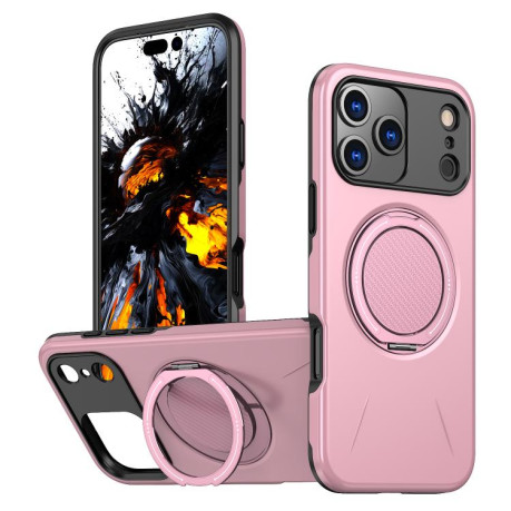 Противоударный чехол Kalebol с MagSafe и подставкой на iPhone 17 Pro Max - розовый