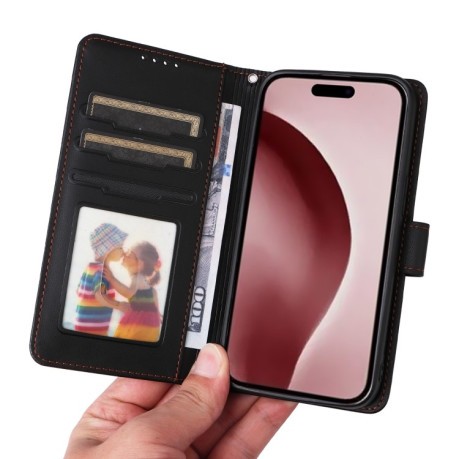 Чехол-книжка BETOPNICE BN-005 2 in 1 Detachable Imitate Genuine Leather для iPhone 16 Pro Max - черный