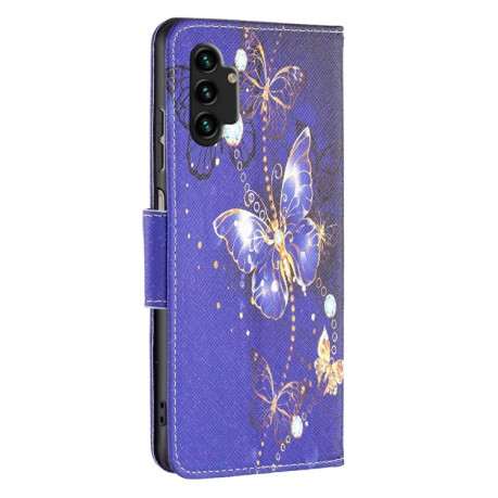 Чехол-книжка Colored Drawing Pattern для Samsung Galaxy A13 4G - Purple Butterfly