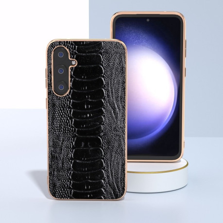 Кожаный Чехол ABEEL Genuine Leather Weilai Series для Samsung Galaxy S23 FE 5G - черный